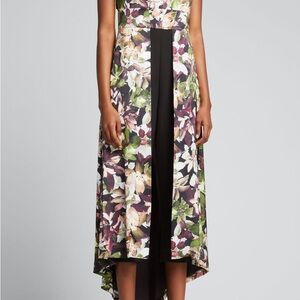 Kay Unger Mattie Walk Thru Skirted Jumpsuit Sz 12 Abstract Floral